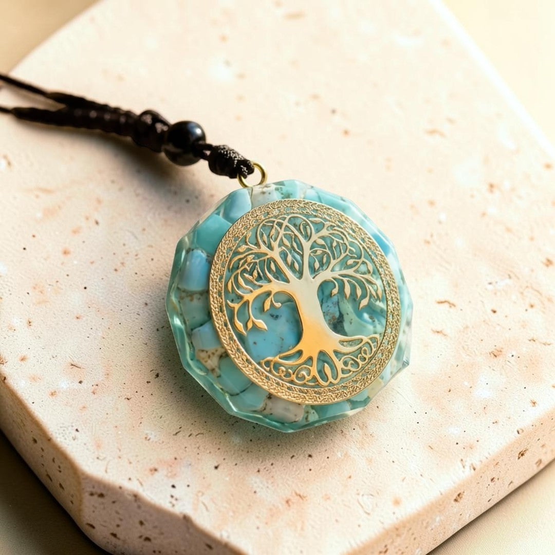 Pendentif Orgonite Anahata en Turquoise