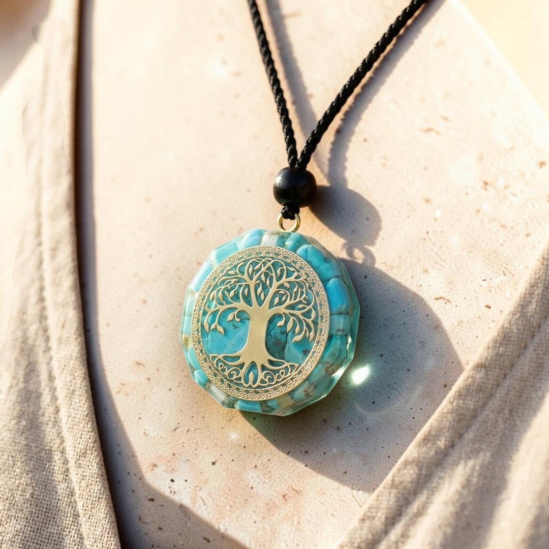 Pendentif Orgonite Anahata en Turquoise