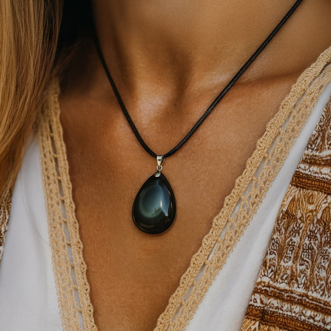 Pendentif en Obsidienne Oeil Céleste