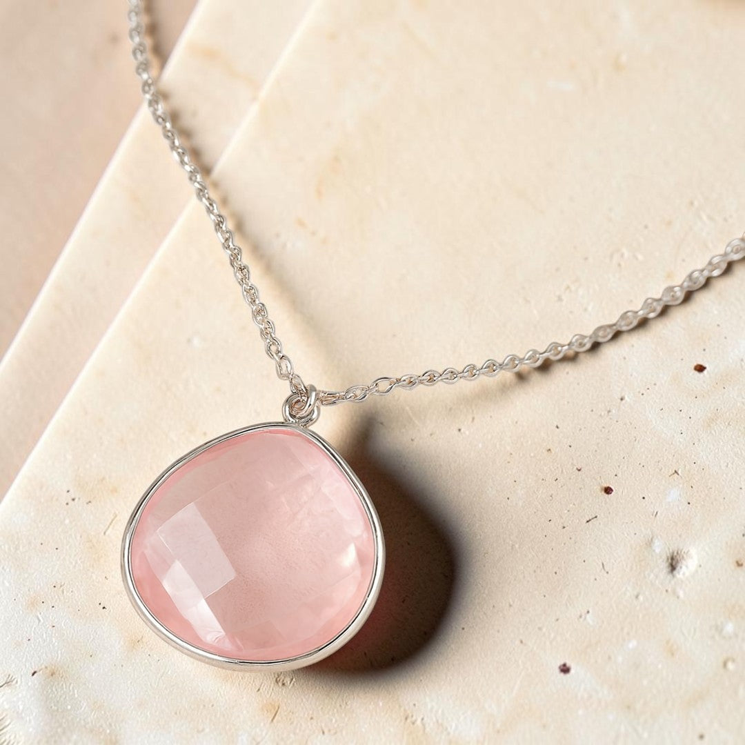 Pendentif Douceur Infini en Quartz Rose