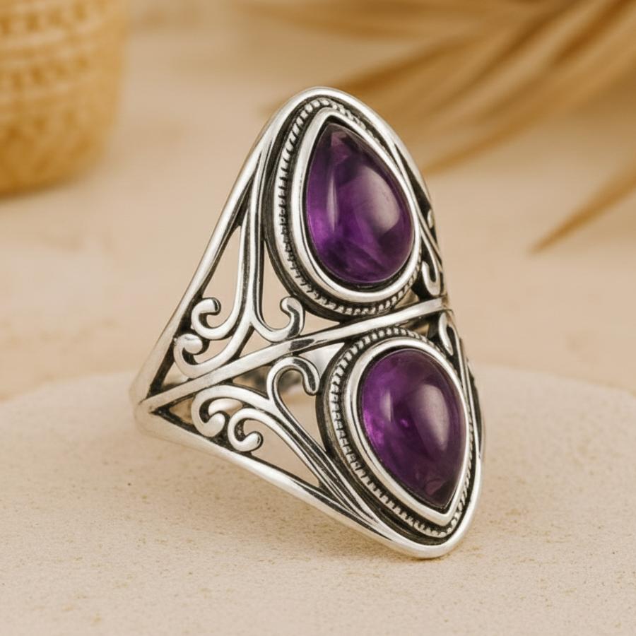 Bague Esprit Intuitif en Améthyste & Argent Sterling 925