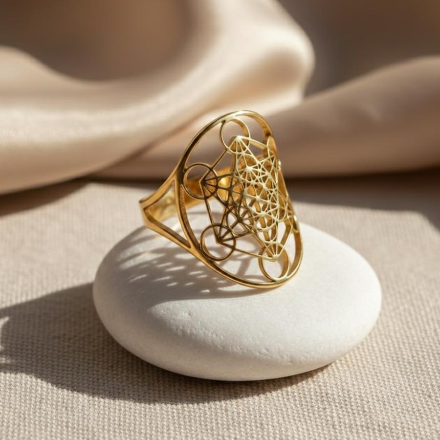 Bague Métatron en Géométrie Sacrée & Métal Finition Argent