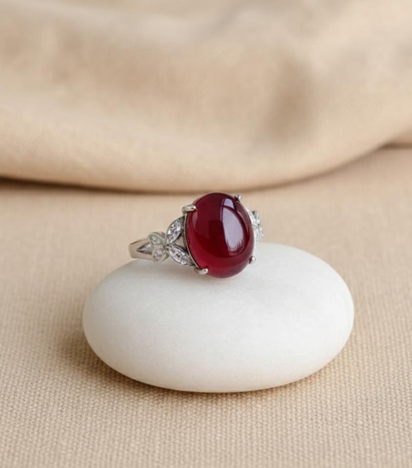 Bague Espoir en Grenat Naturel & Argent Sterling 925