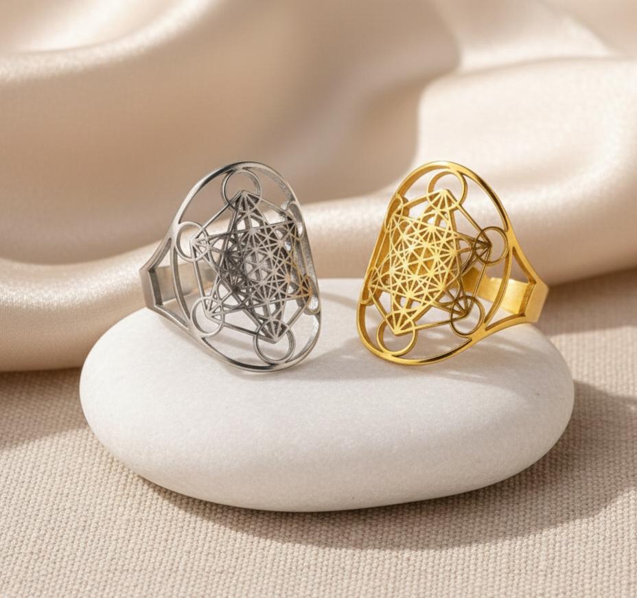 Bague Métatron en Géométrie Sacrée & Métal Finition Argent