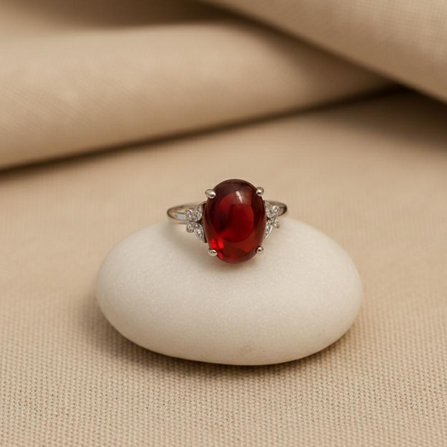Bague Espoir en Grenat Naturel & Argent Sterling 925