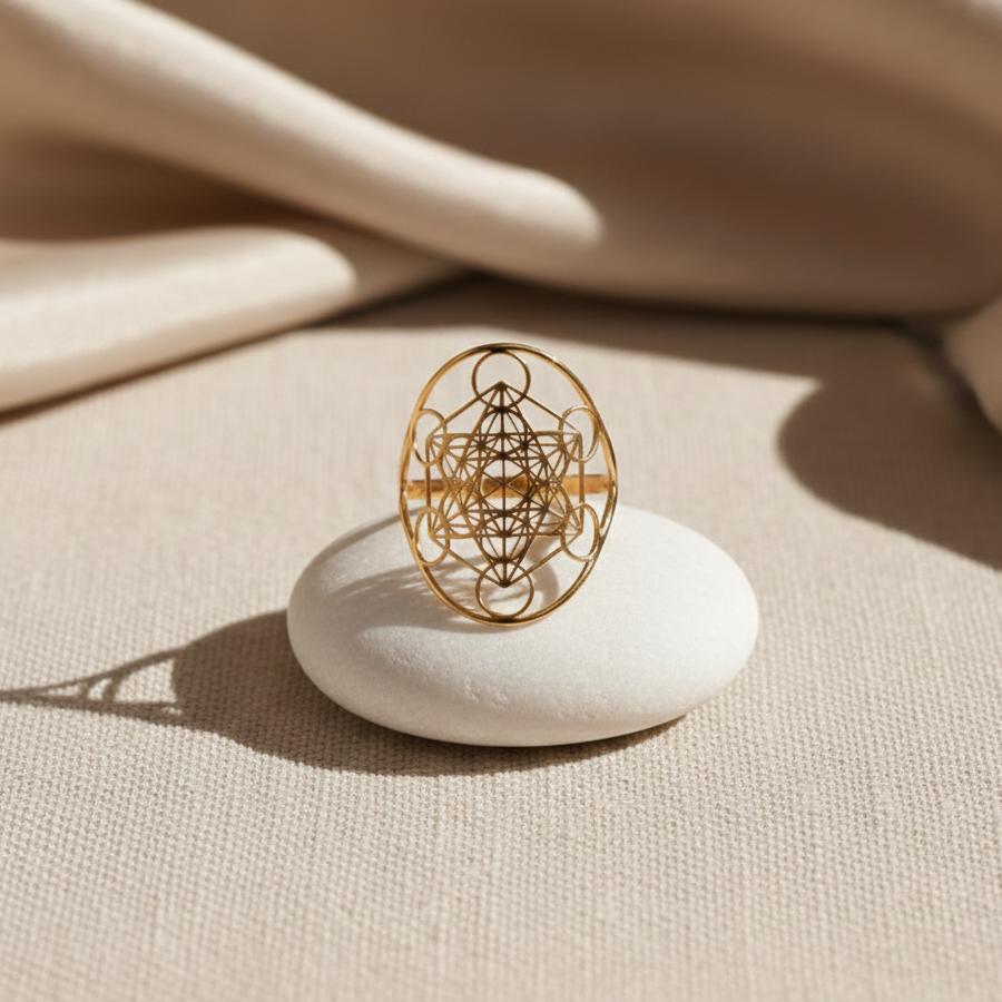 Bague Métatron en Géométrie Sacrée & Métal Finition Argent