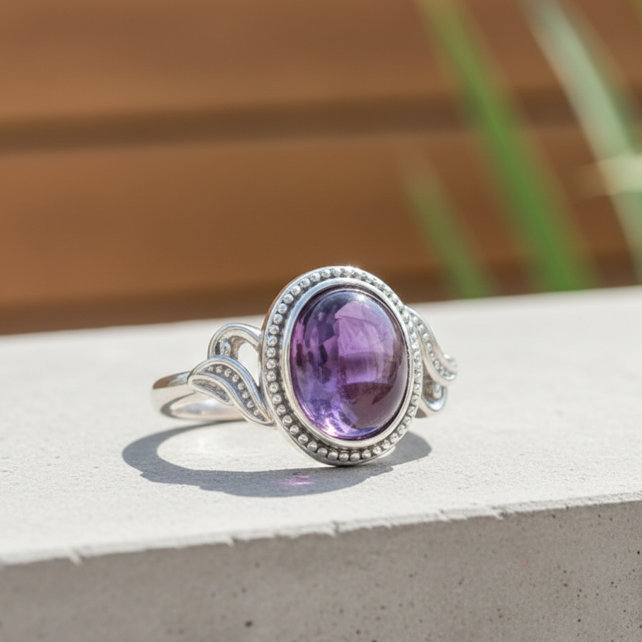 Bague Améthyste “Harmonie Purificatrice” – Bague ajustable