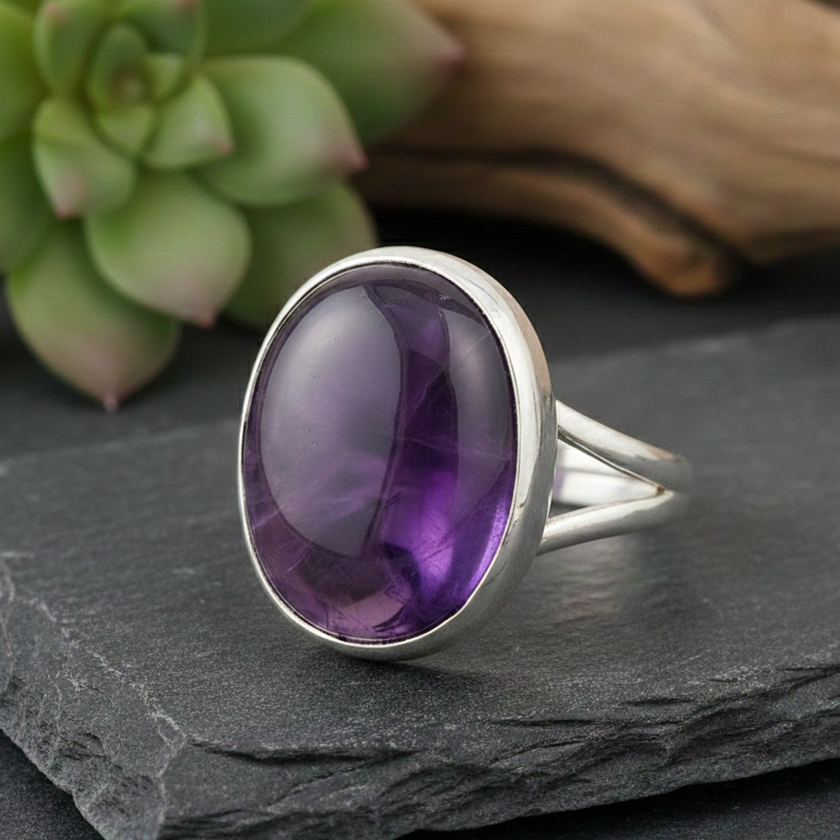 Bague “Shanti” en Améthyste – Calme Intérieur & Élégance Apaisante