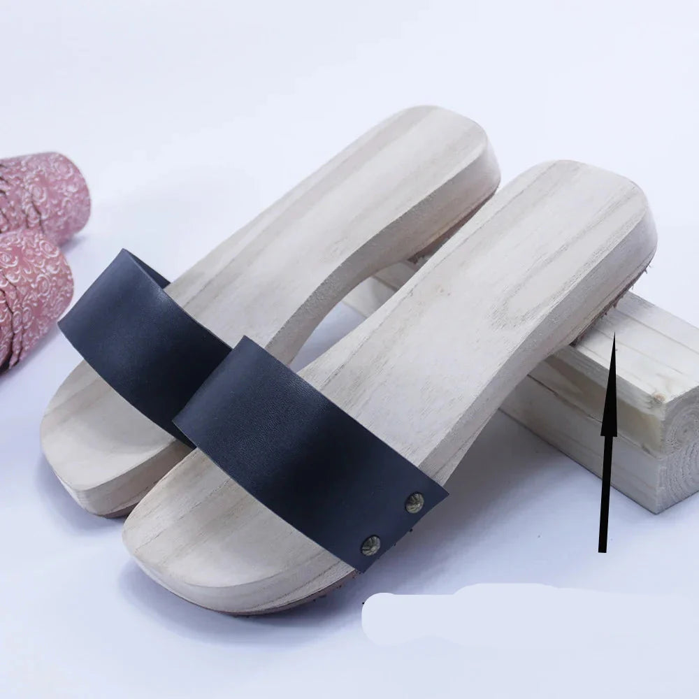 Geta Japonais Traditionnels en Bois & Caoutchouc