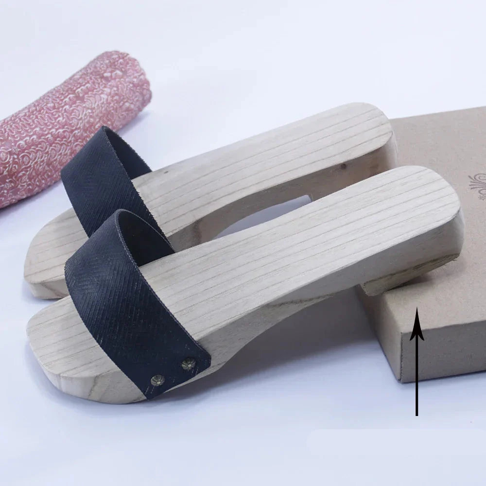 Geta Japonais Traditionnels en Bois & Caoutchouc