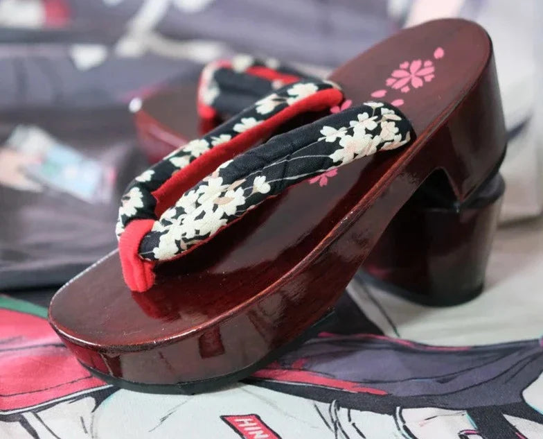 Geta Japonaise Moderne en Bois & Tissu