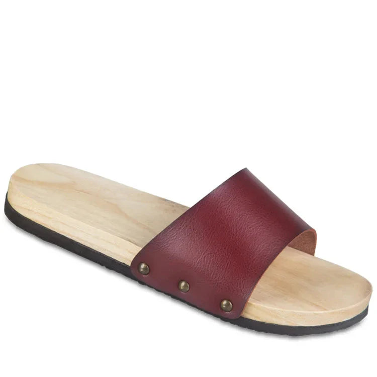 Sabot Geta Moderne en Bois & Cuir PU