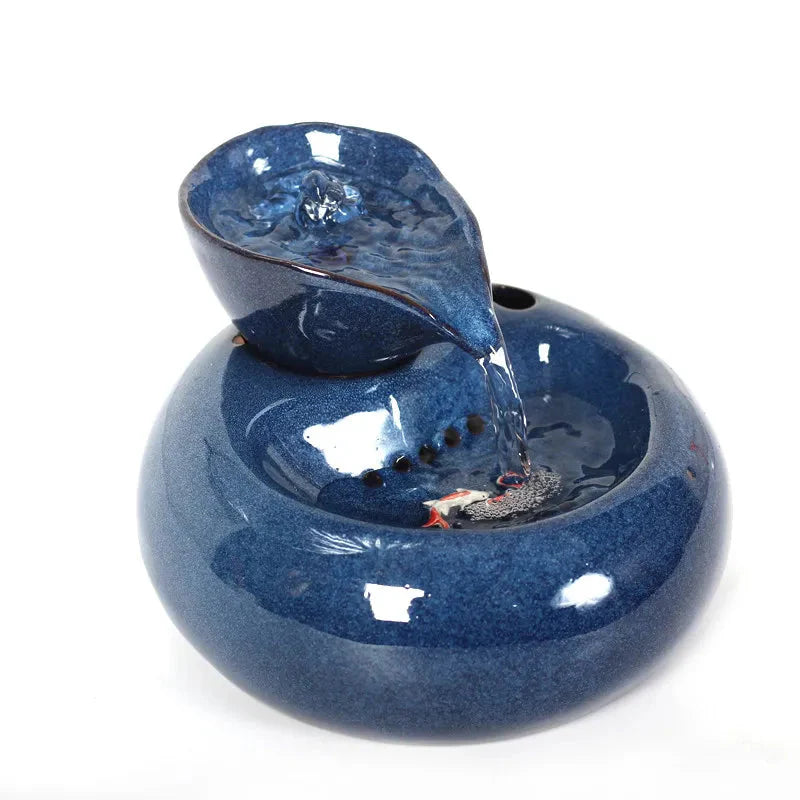 Fontaine Japonaise en Céramique et Argile Violette – Sérénité et Élégance Zen