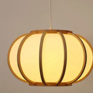 Lampe Japonaise Suspension en Bois et Bambou