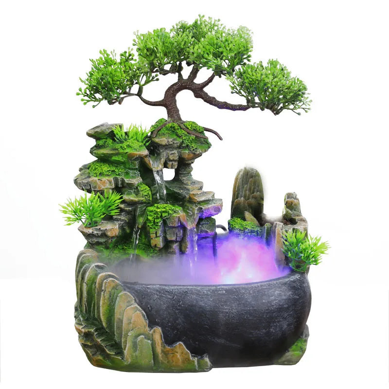 Fontaine Japonaise d’Extérieur avec LED et Pompe Silencieuse