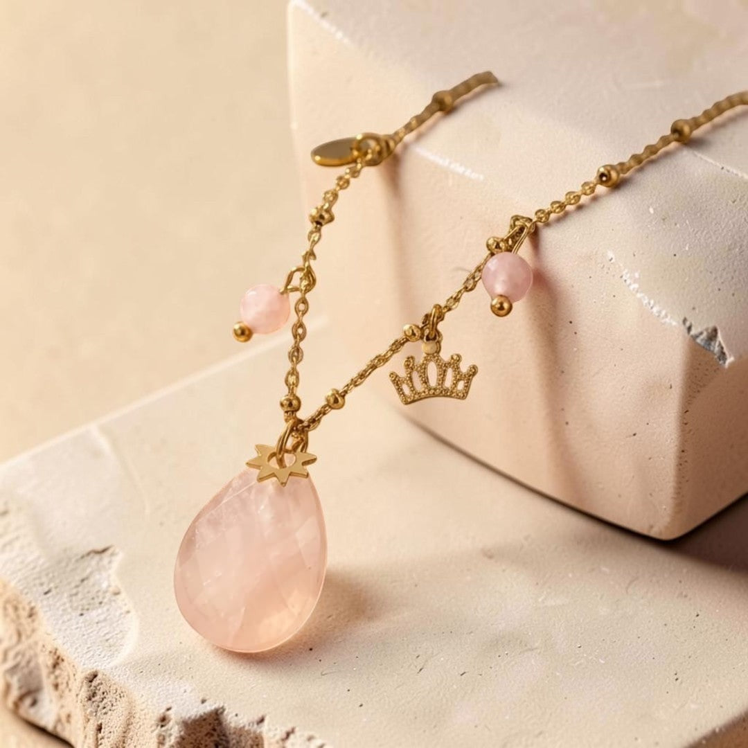 Collier Cocon d'Amour en Quartz Rose