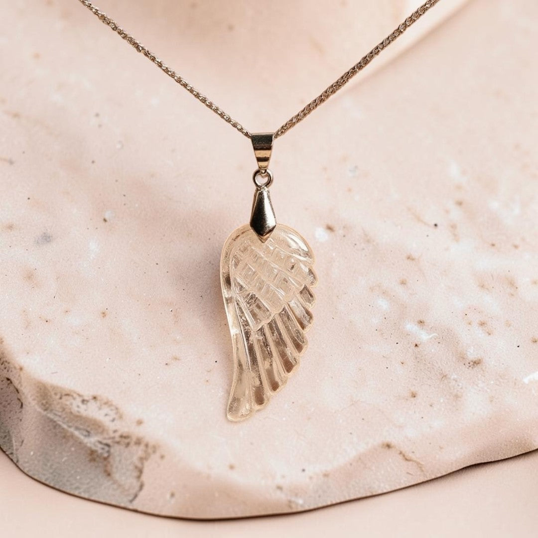 Pendentif Aile d'Ange en Pierre Naturelle