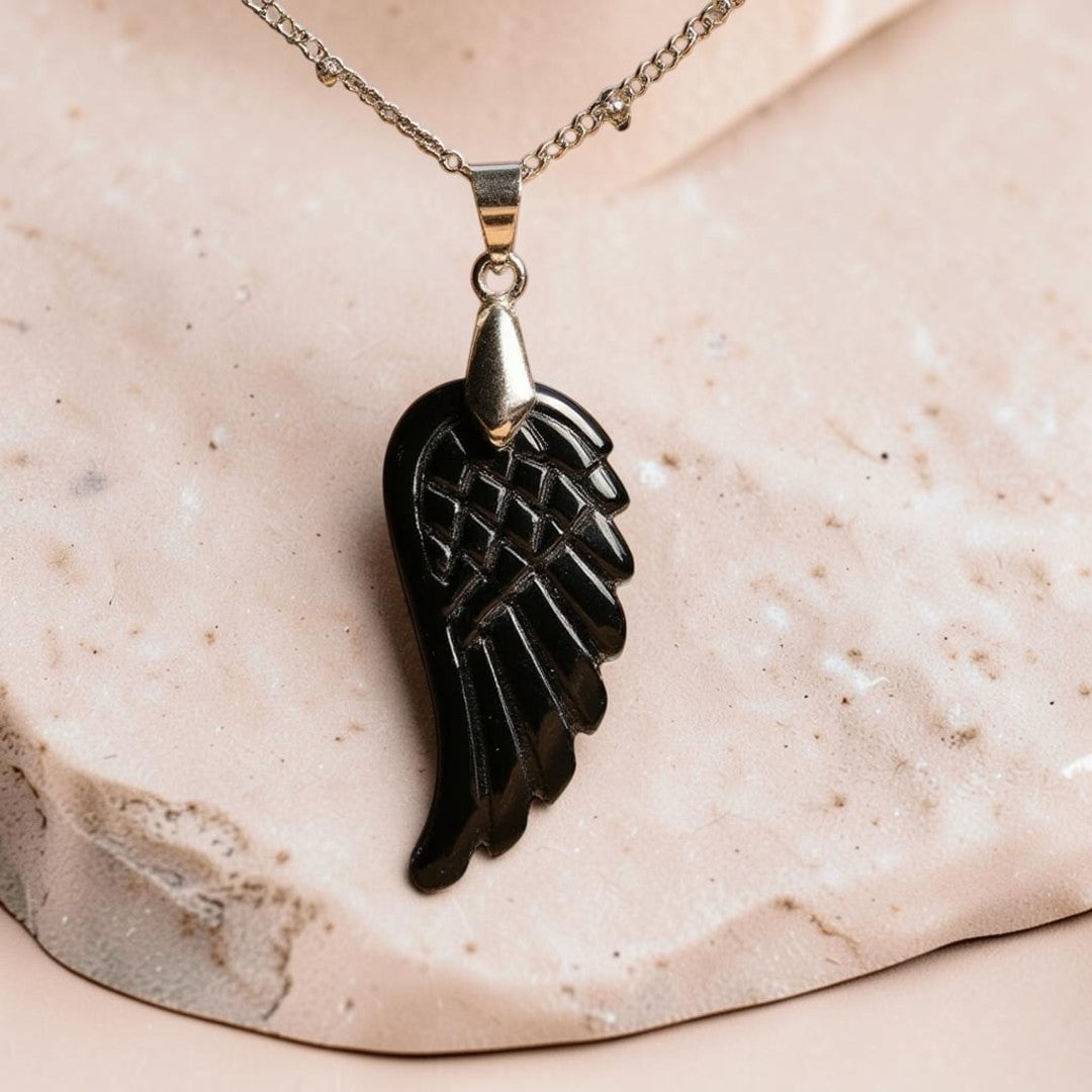 Pendentif Aile d'Ange en Pierre Naturelle