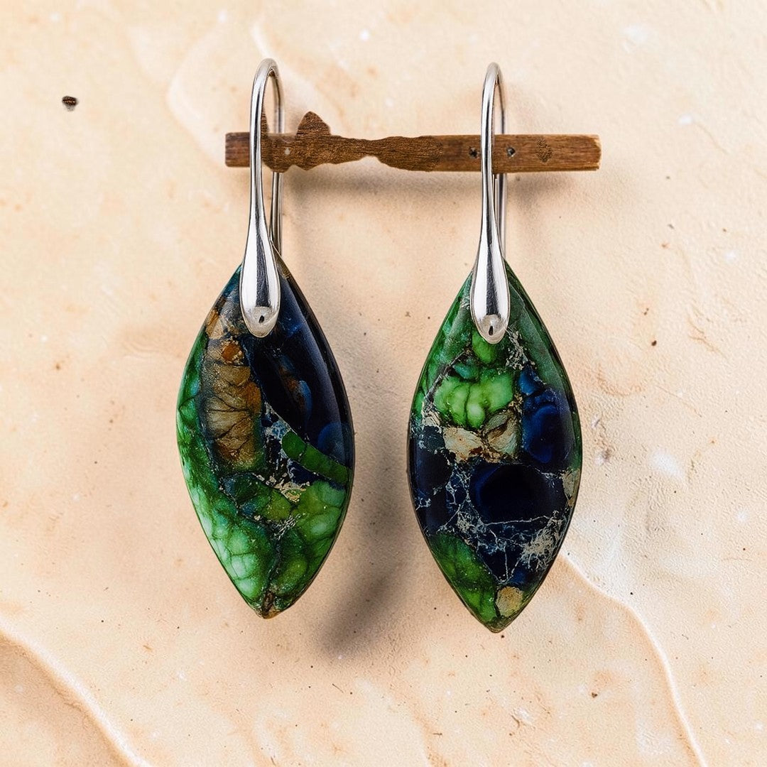 Boucles d'Oreilles Rhéa en Jaspe