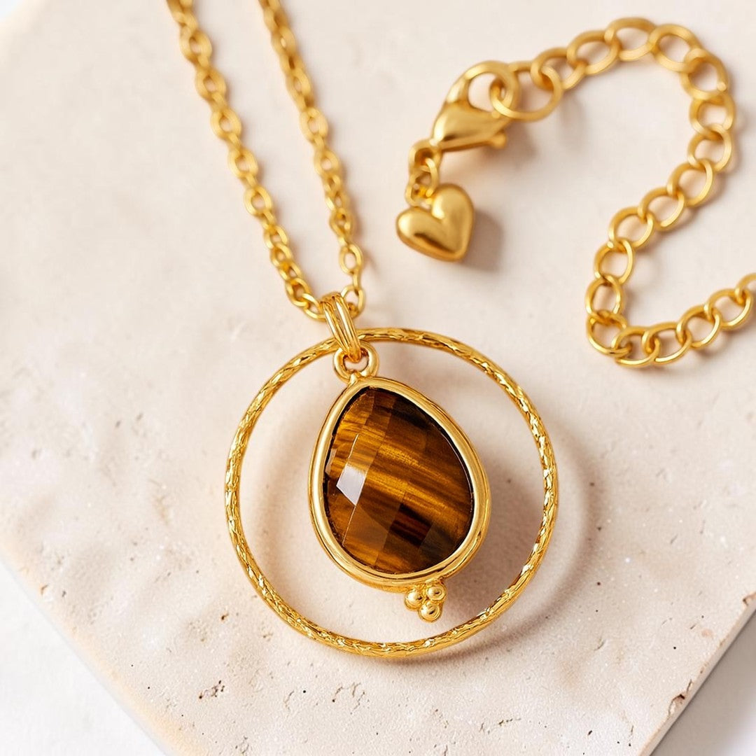 Collier Cercle Protecteur en Oeil de Tigre