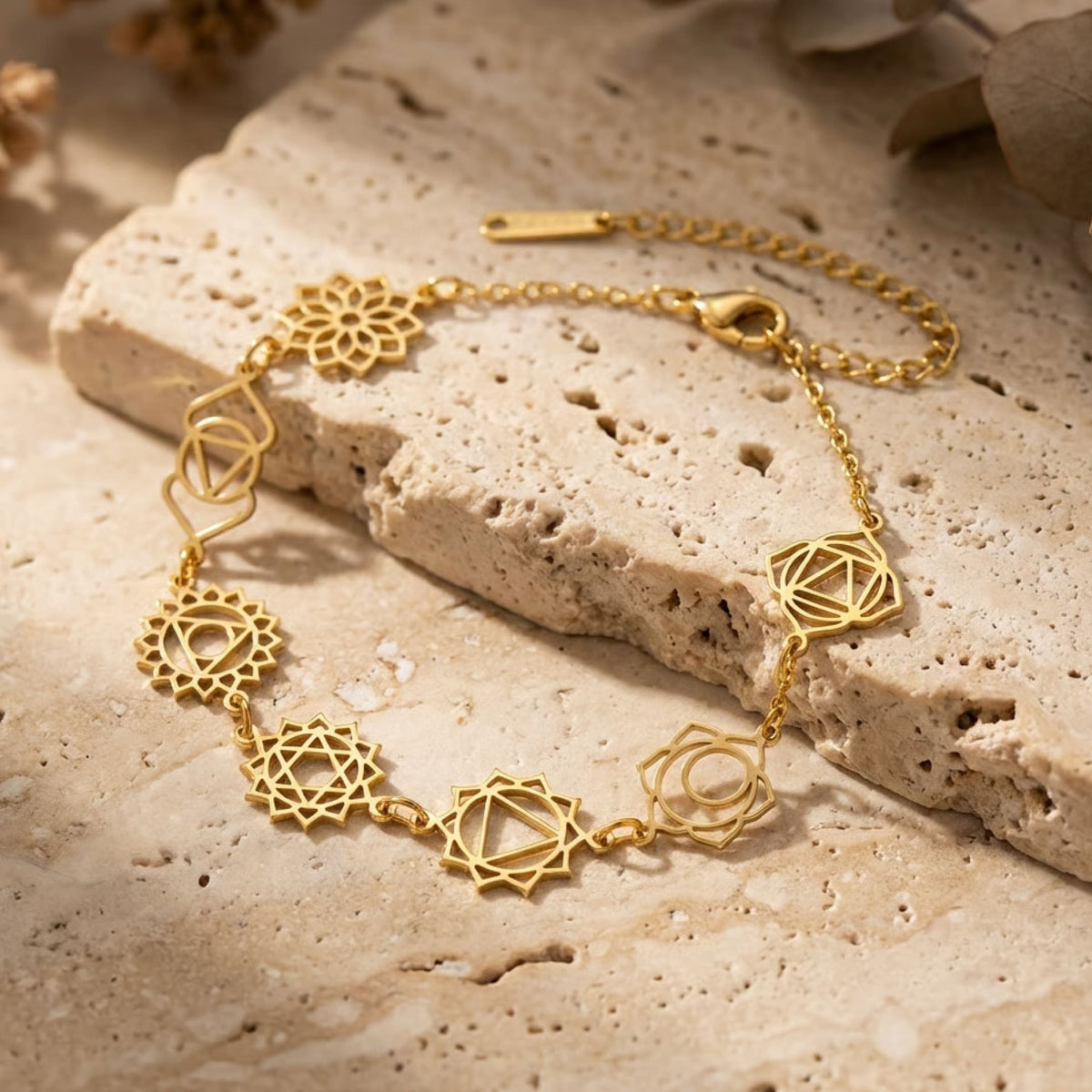 Bracelet Alignement – Symboles des 7 Chakras