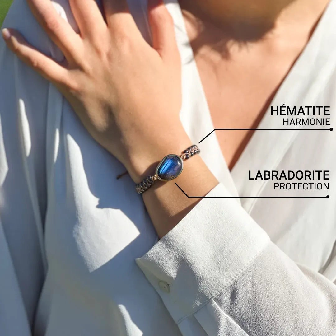 Bracelet Oeil Céleste en Labradorite & Hématite