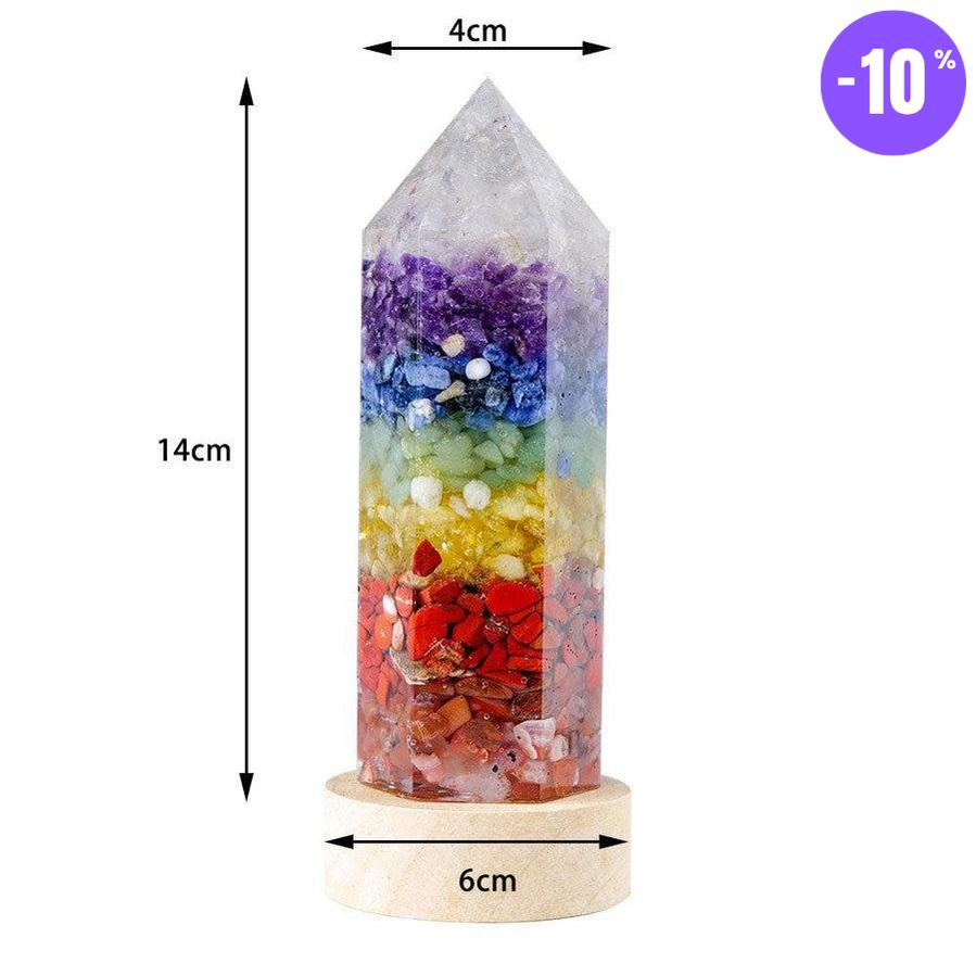 Lampe 7 chakras en Orgonite