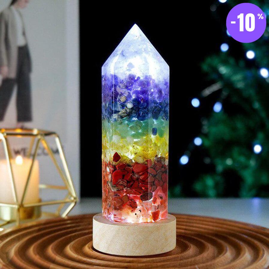 Lampe 7 chakras en Orgonite