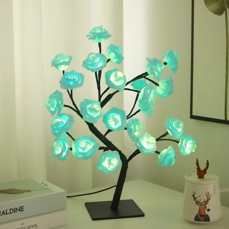 Lampe Japonaise Roses en Résine, Lumière Florale Zen et Poétique