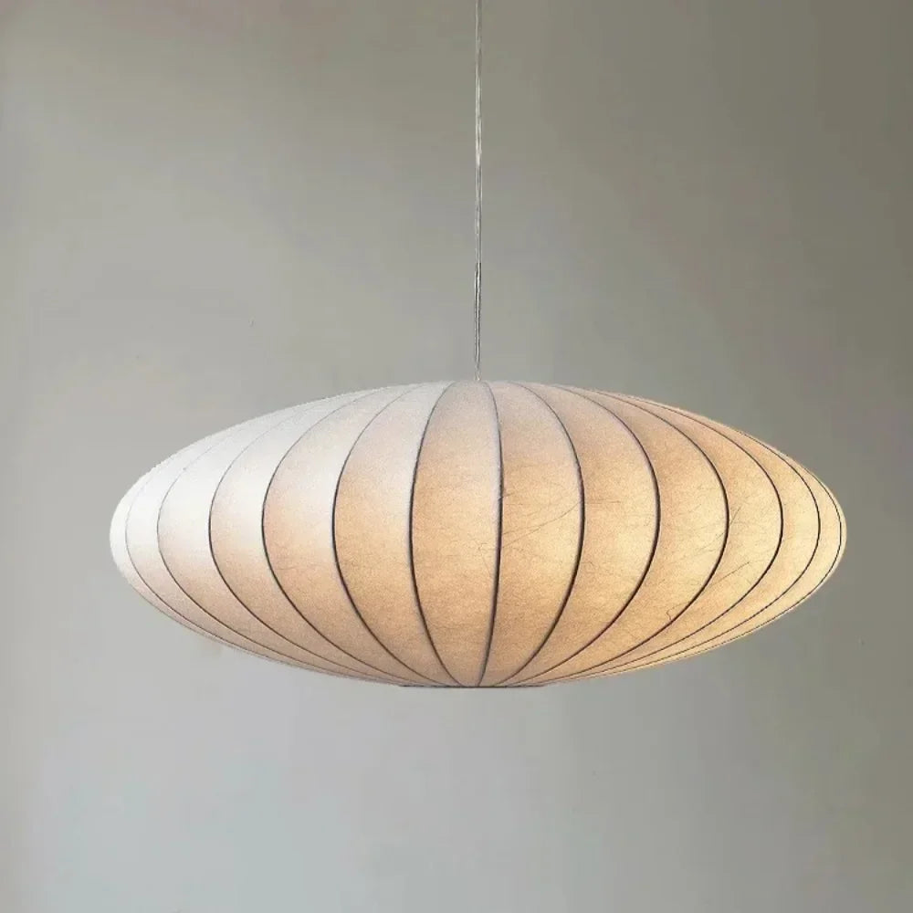 Suspension Japonaise en Soie Ovale