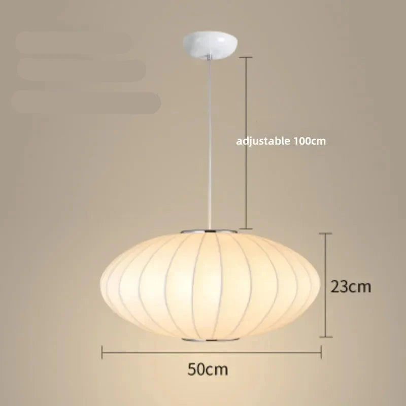 Suspension Japonaise en Soie Ovale