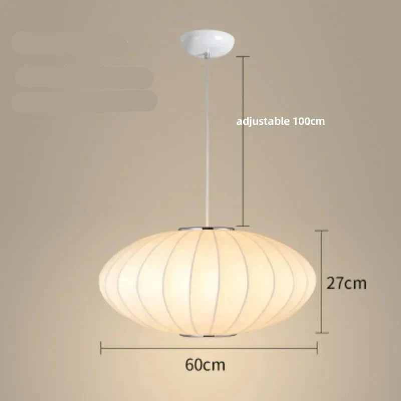 Suspension Japonaise en Soie Ovale