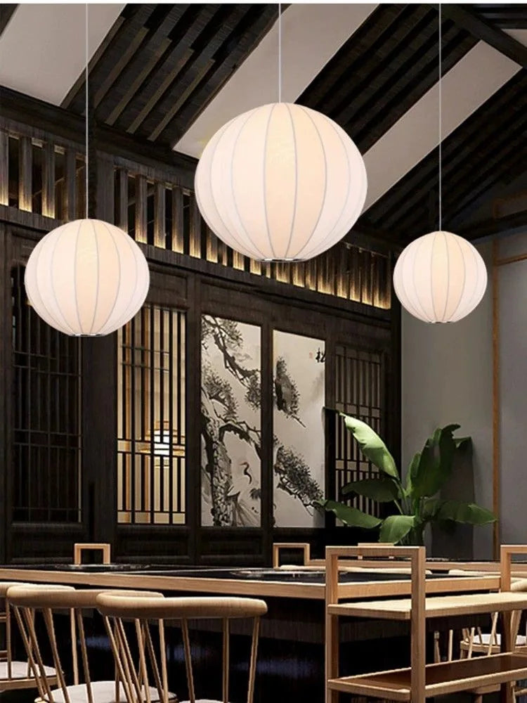 Lampe Japonaise Suspendue Ronde en Soie