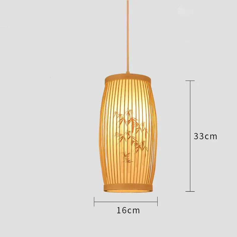 Lampe Suspendue Japonaise Épurée en Bambou