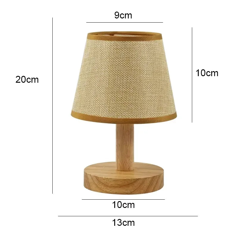 Lampe de Bureau Japonaise LED Bois & Tissu