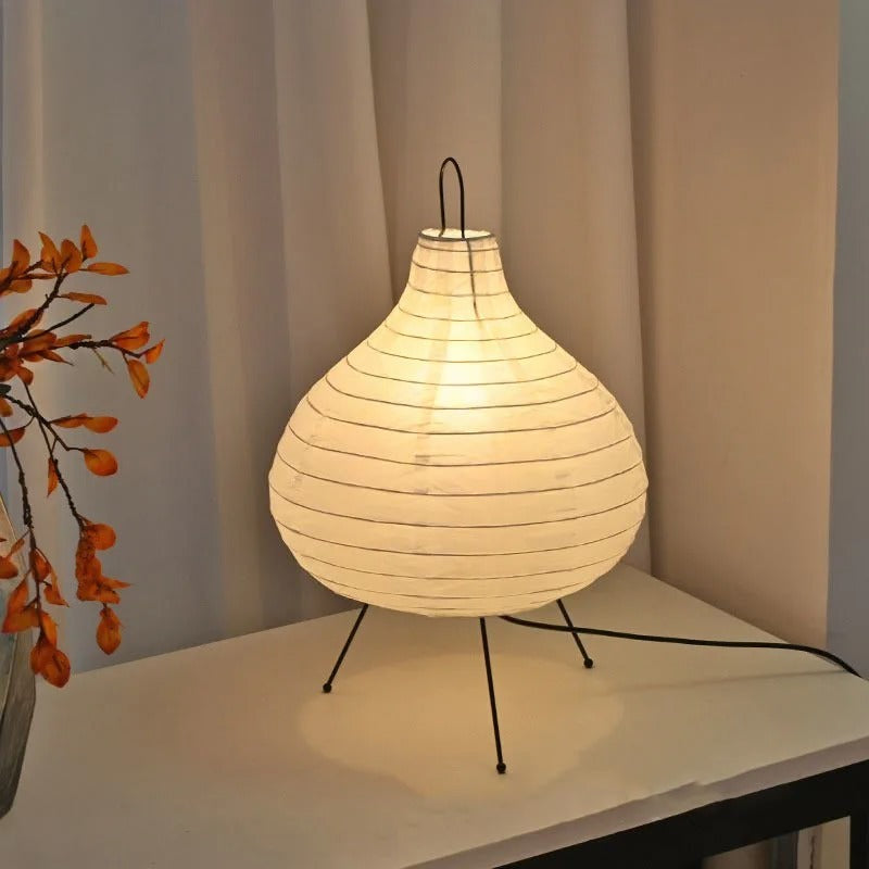 Lampe de Table Japonaise en Papier de Riz, Style Akari Inspiré, Lumière Zen