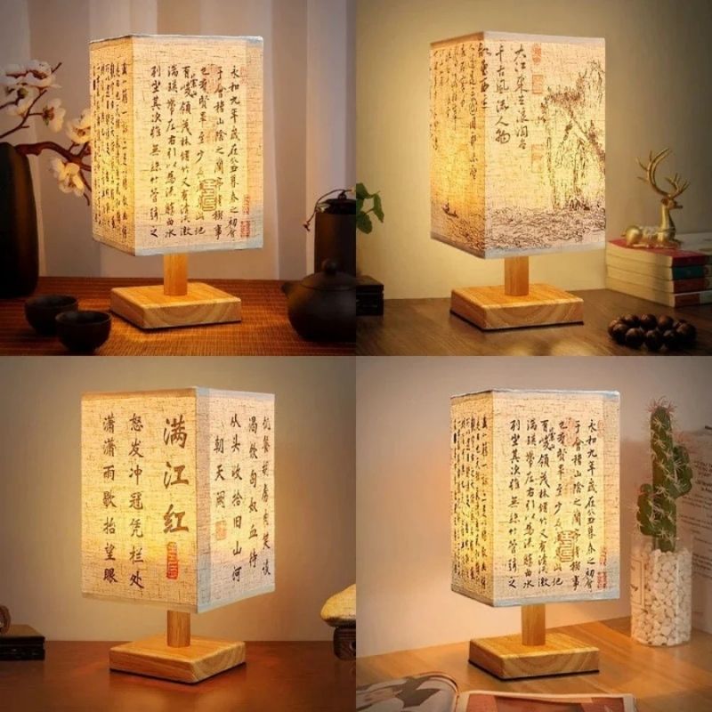 Lampe de Bureau Calligraphie Chinoise – Lumière Zen & Ambiance Poétique