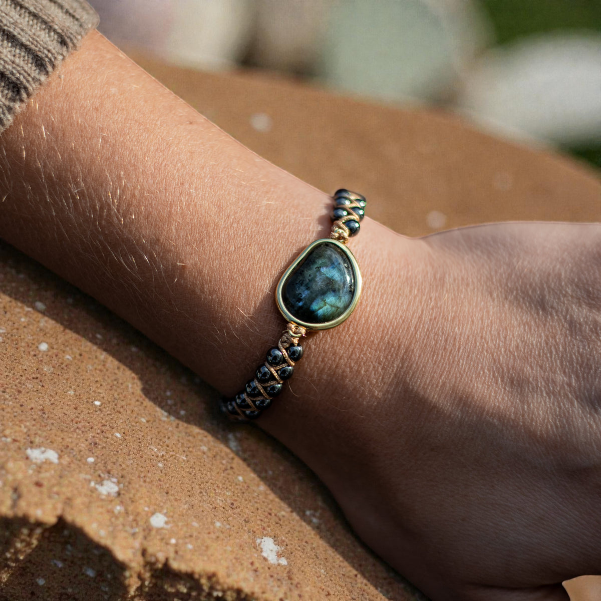 Bracelet Oeil Céleste en Labradorite & Hématite