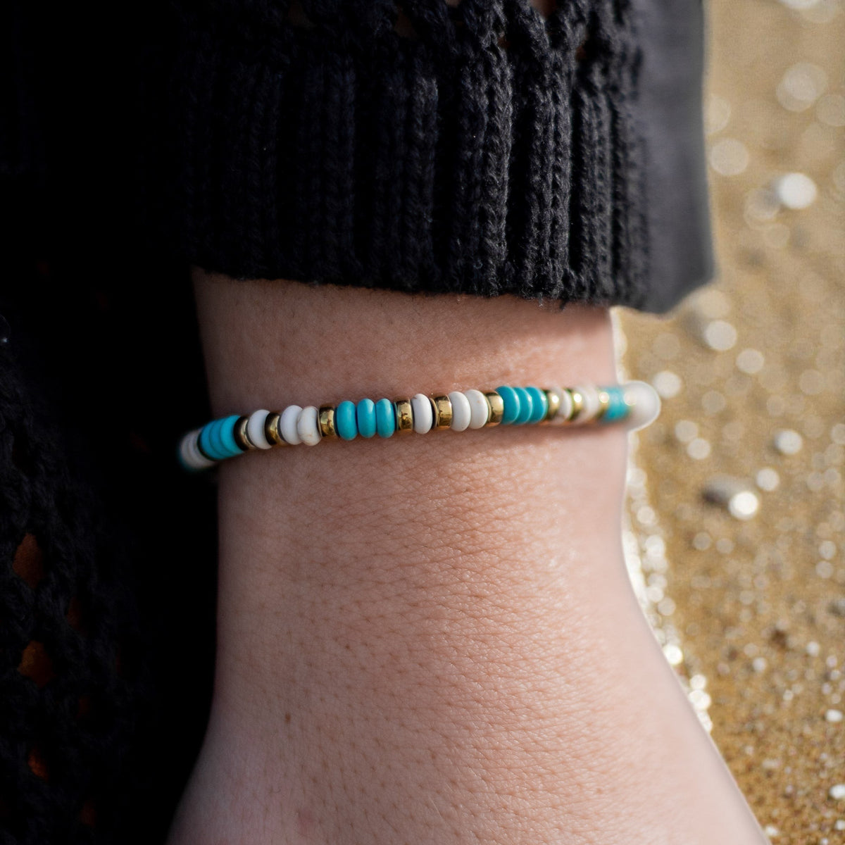 Bracelet Vibration en Turquoise & Howlite