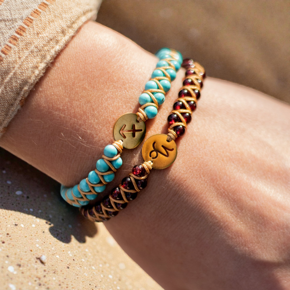 Bracelet Tressé 12 Constellations en Pierres Naturelles