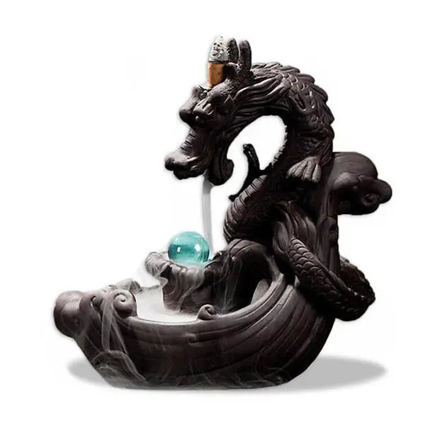 Porte-Encens Dragon à Refoulement en Céramique 4