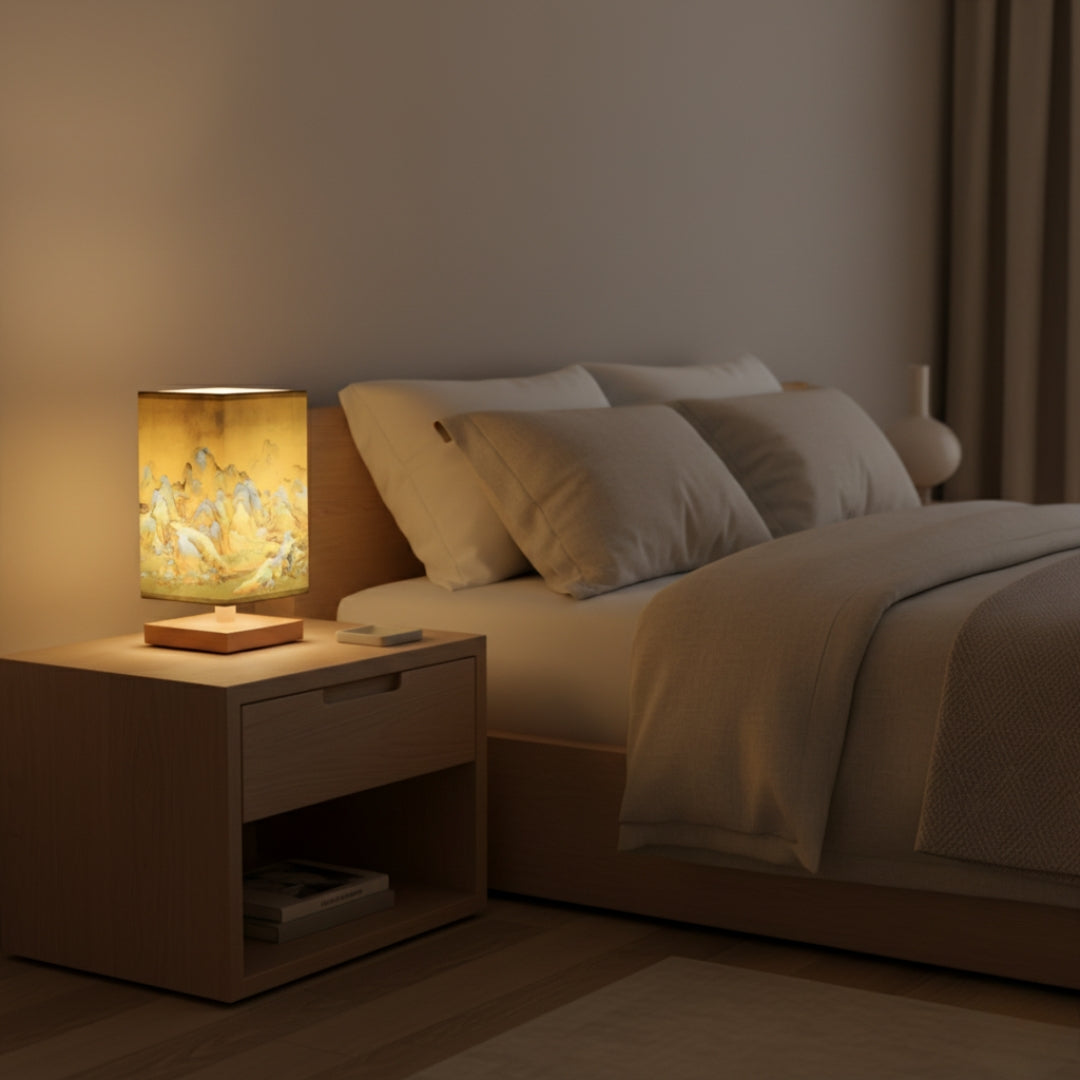 Lampe de Chevet Japonaise Scandinave – Éclairage Doux & Ambiance Zen pour Chambre et Salon