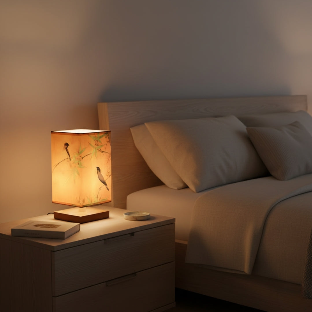 Lampe de Chevet Japonaise Scandinave – Éclairage Doux & Ambiance Zen pour Chambre et Salon