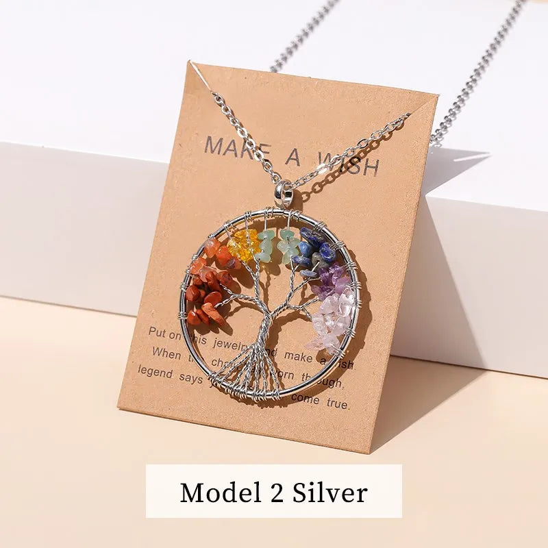 Collier Arbre de Vie en Pierres Naturelles