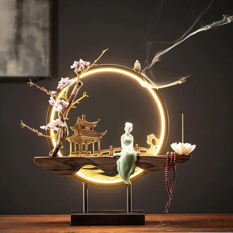Quiétude Intérieure · Porte-Encens Lumineux Zen