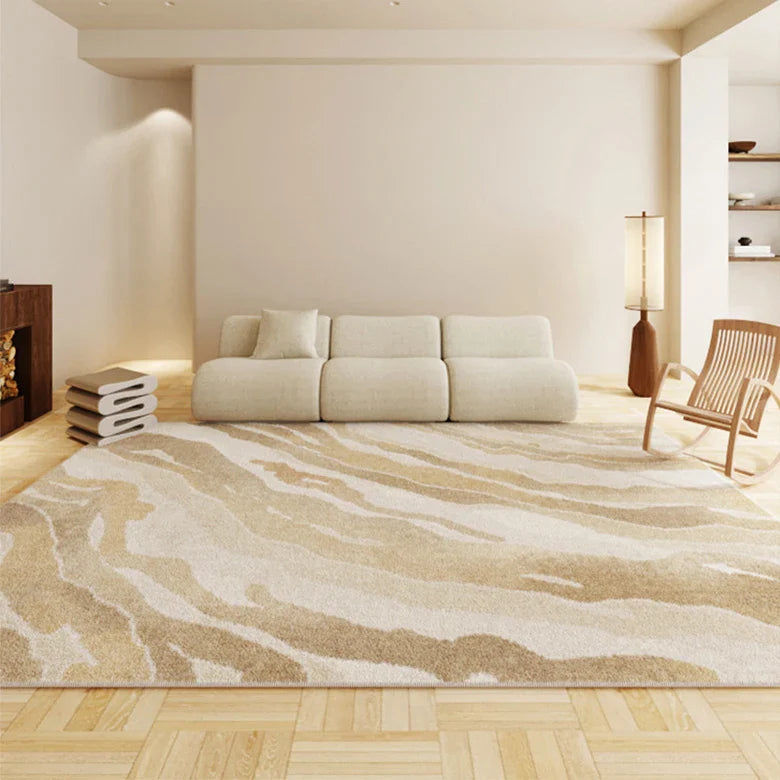 Tapis Japonais Marbré Beige Antidérapant