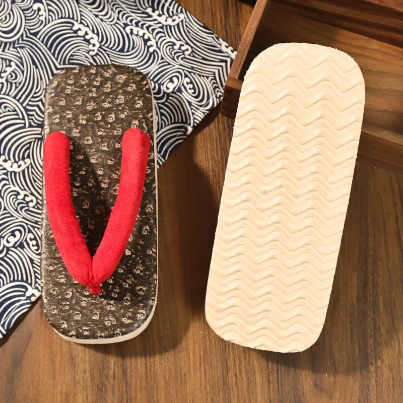 Geta Japonaises Traditionnelles en Coton & PVC