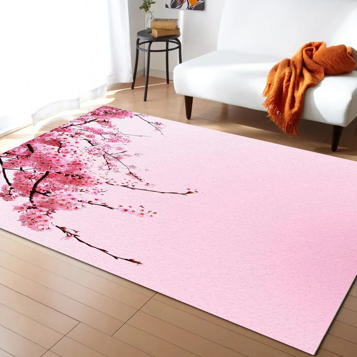 Tapis Japonais Sakura en Velours Cristal Antidérapant