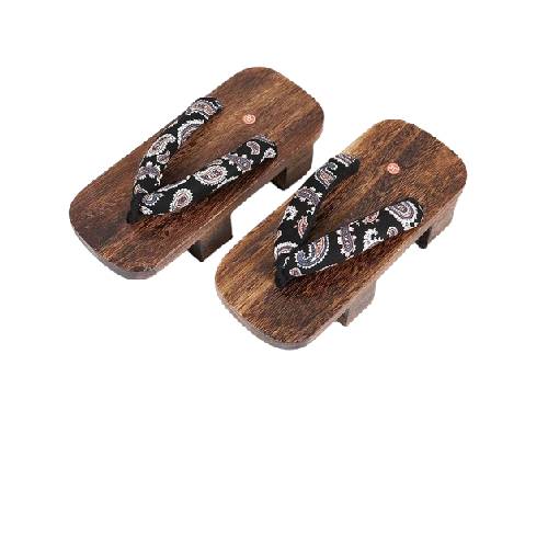 Geta Sandales Japonaises Traditionnelles en Bois & Tissu