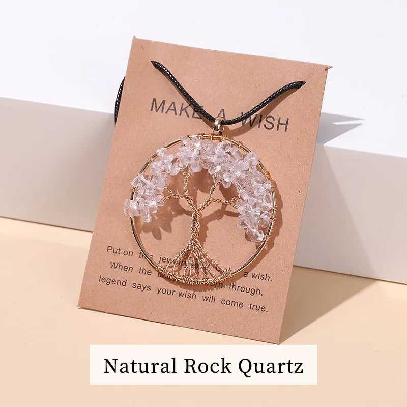 Collier Arbre de Vie en Pierres Naturelles